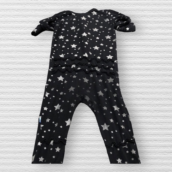 Kickee Pants | Black | Star | Ruffle | Footie - Picture 3 of 5